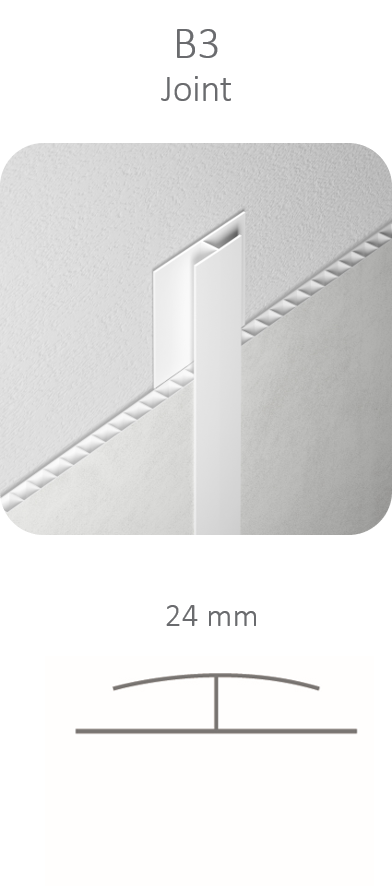 White B3 Joint Profile 2.7mt for Vilo Motivo Wall Panels