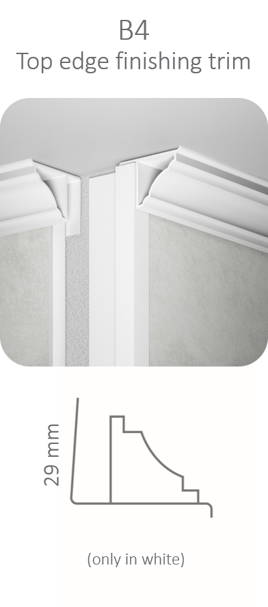 White Top Edge Finishing trim Profile 2.7mt for Vilo Motivo Wall Panels