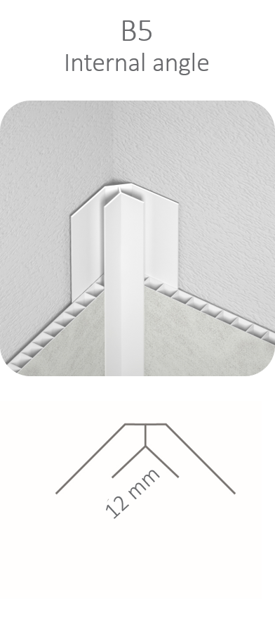 White Internal Angle B5 Profile 2.7mt for Vilo Motivo Wall Panels